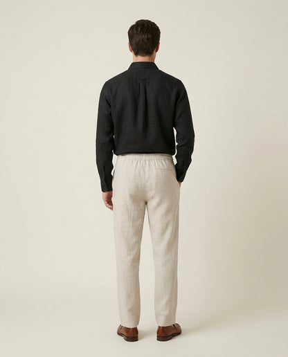 Naples Linen Set Long Sleeve Black/Beige