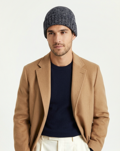 Paris Cashmere Beanie - Charcoal Heater