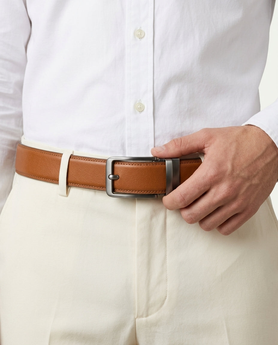 Aurea Hole-Free Belt - Cognac