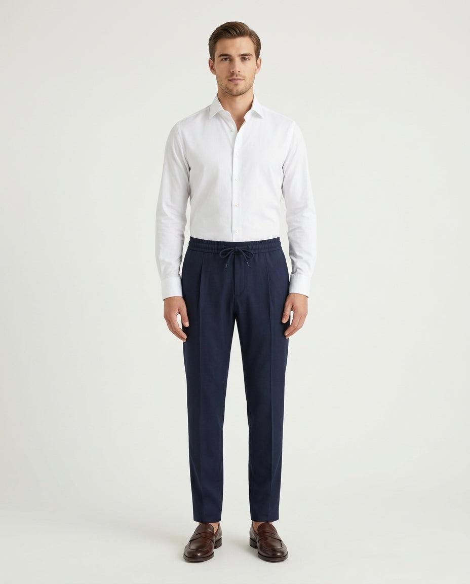 Linen Trousers Navy
