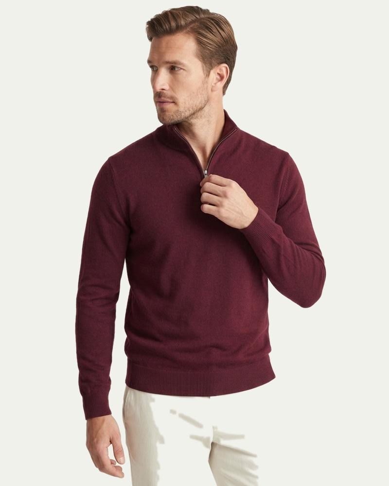 London Quarter Zip - Burgundy