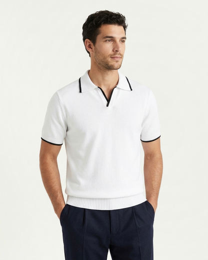 Rome Knitted Polo - White