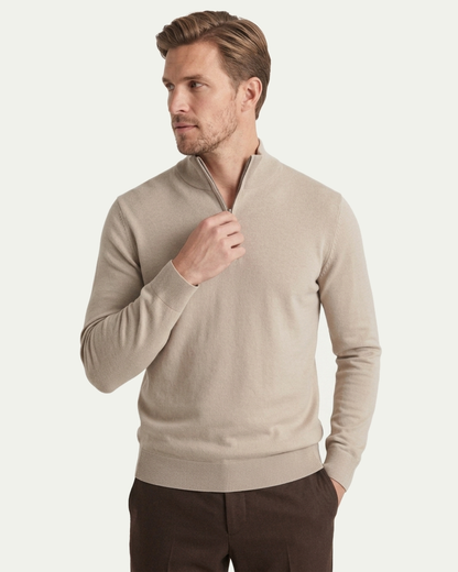 London Quarter Zip - Beige