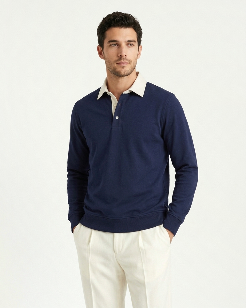 Athens Polo Knit - Navy