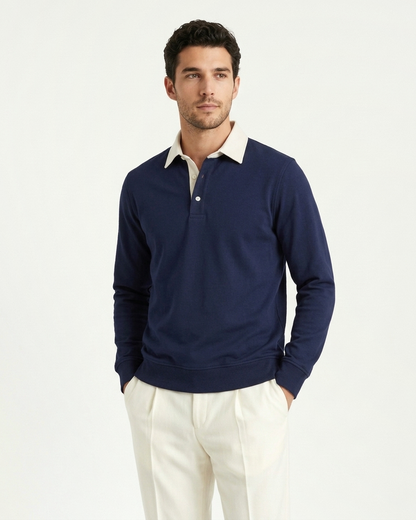 Athens Polo Knit - Navy