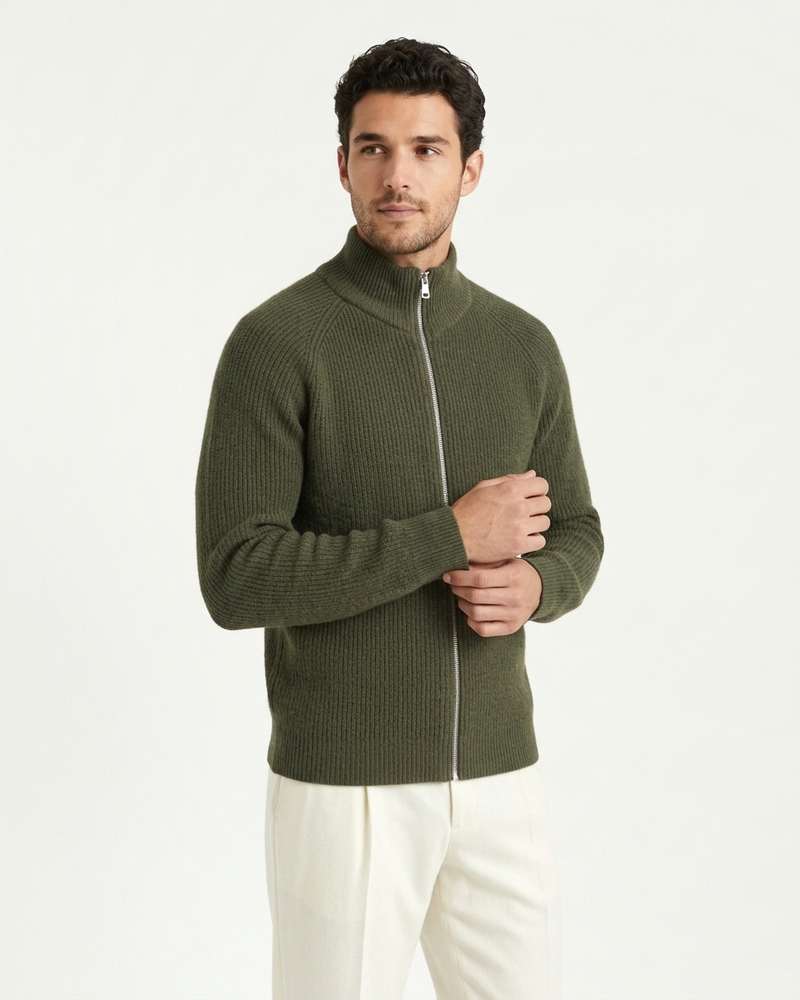 Amalfi Zipper Vest - Olive