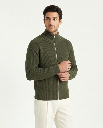 Amalfi Zipper Vest - Olive