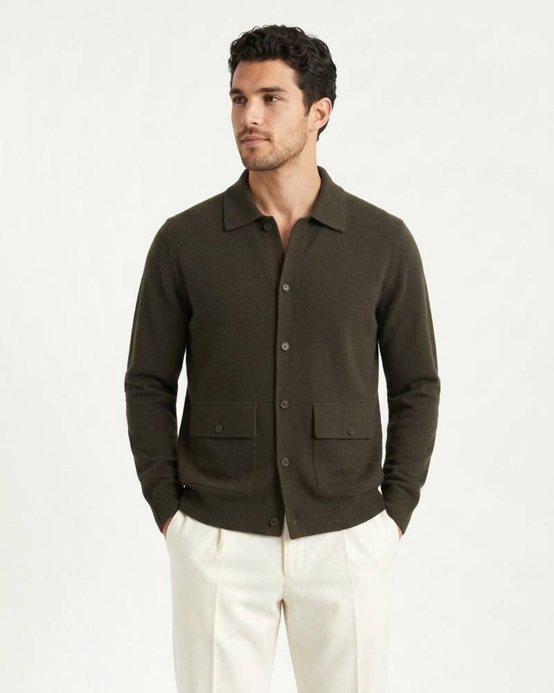 Lisbon Wool Cardigan - Olive