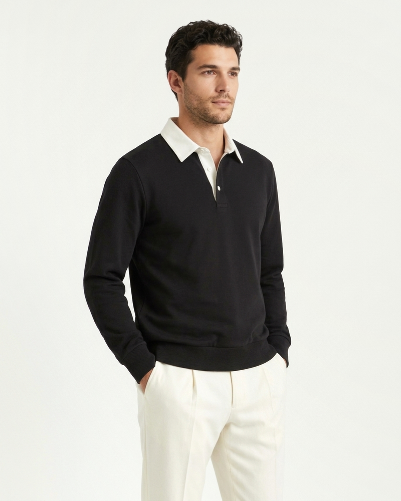 Athens Polo Knit - Black