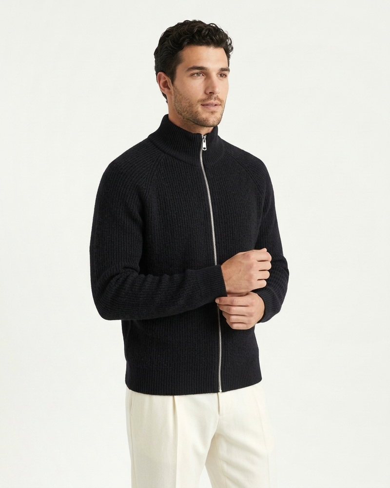 Amalfi Zipper Vest - Black