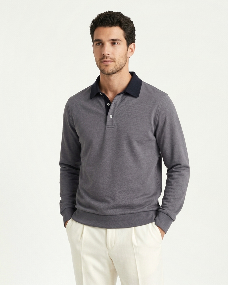 Athens Polo Knit - Grey