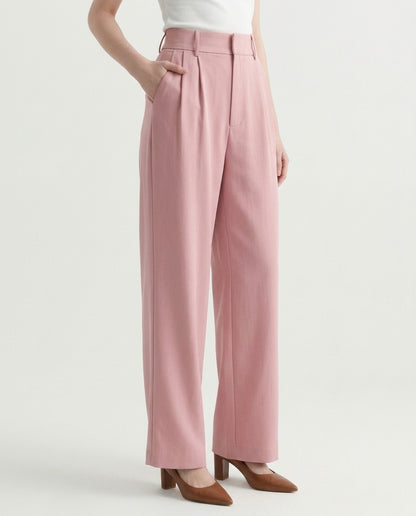 Vienna Wide-Leg Trousers - Pink