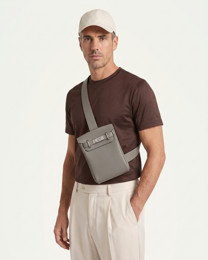 Madrid Leather Crossbody - Grey