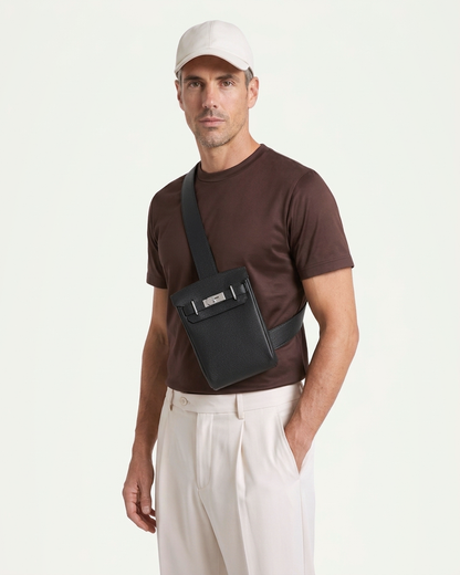Madrid Leather Crossbody - Black