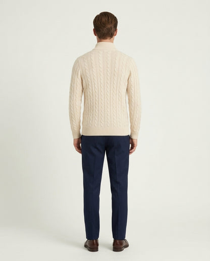 Vienna Zipped Sweater - Beige
