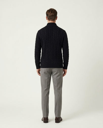 Vienna Zipped Sweater - Black