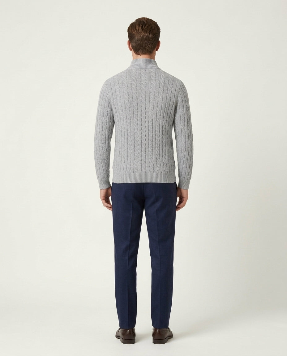 Vienna Zipped Sweater - Grey