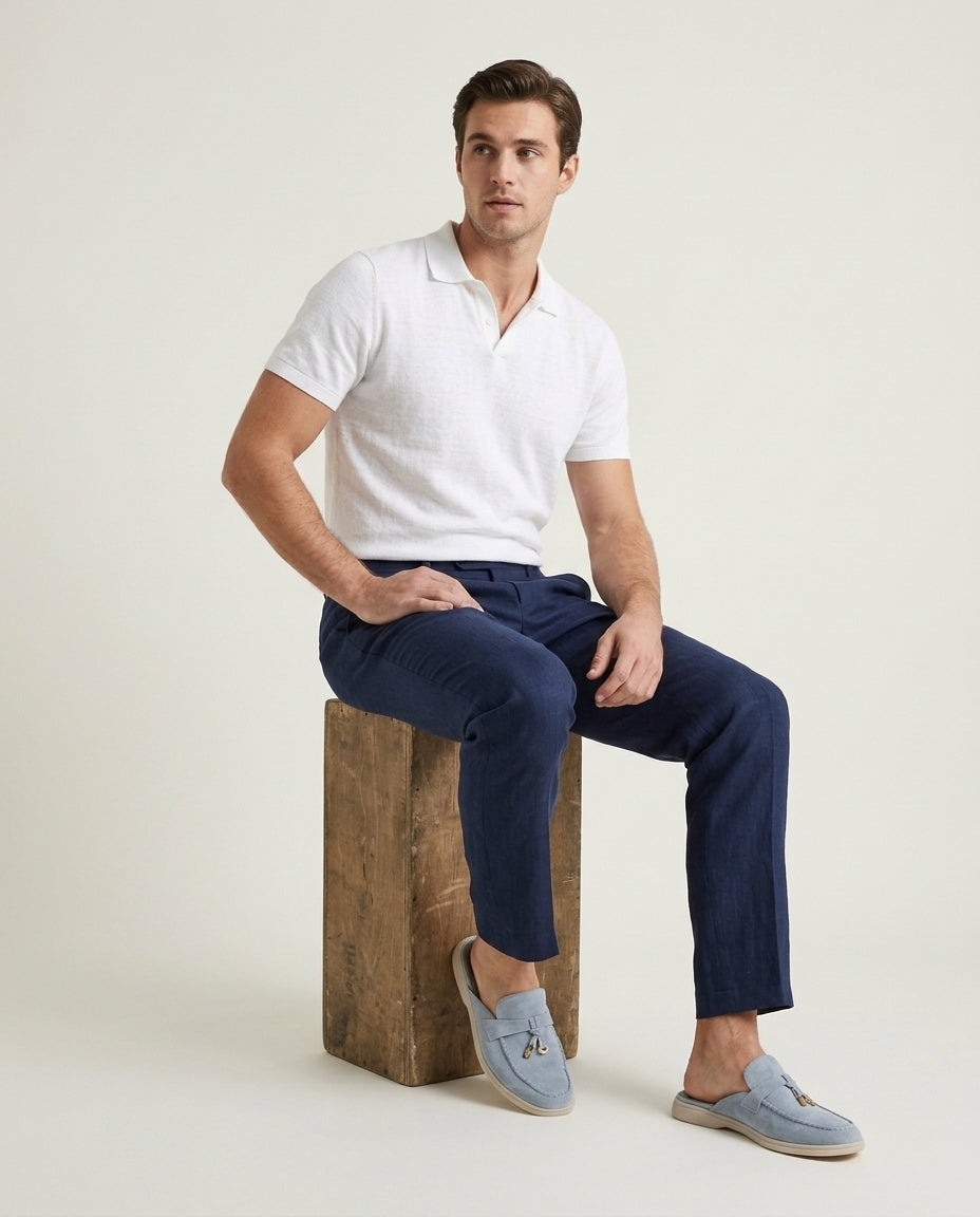 Sky Blue Suède Mediterranean Mule