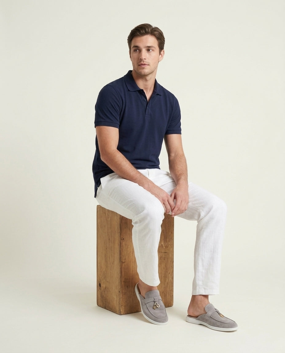 Light Grey Suède Mediterranean Mule