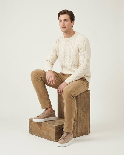 Boston Suede Trainer - Beige