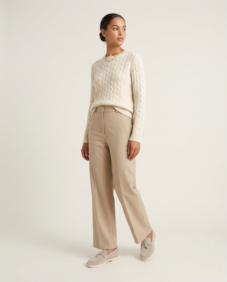 Suede Lady Loafers - Beige