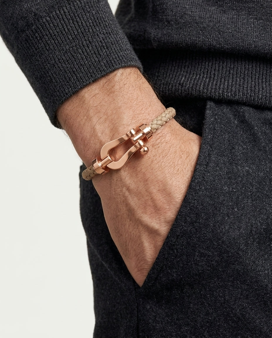 Davos Bracelet Light Brown / Rose Gold