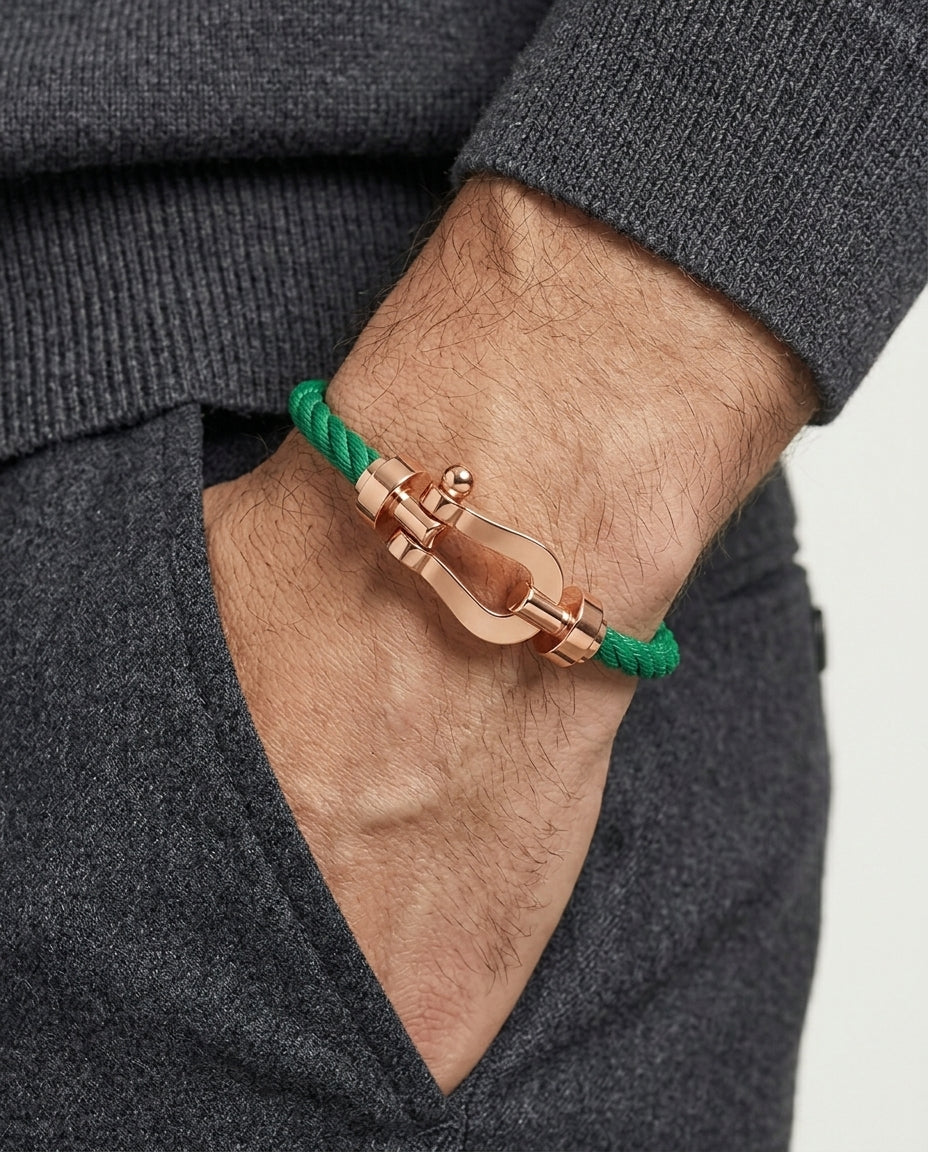 Davos Bracelet Green / Rose Gold