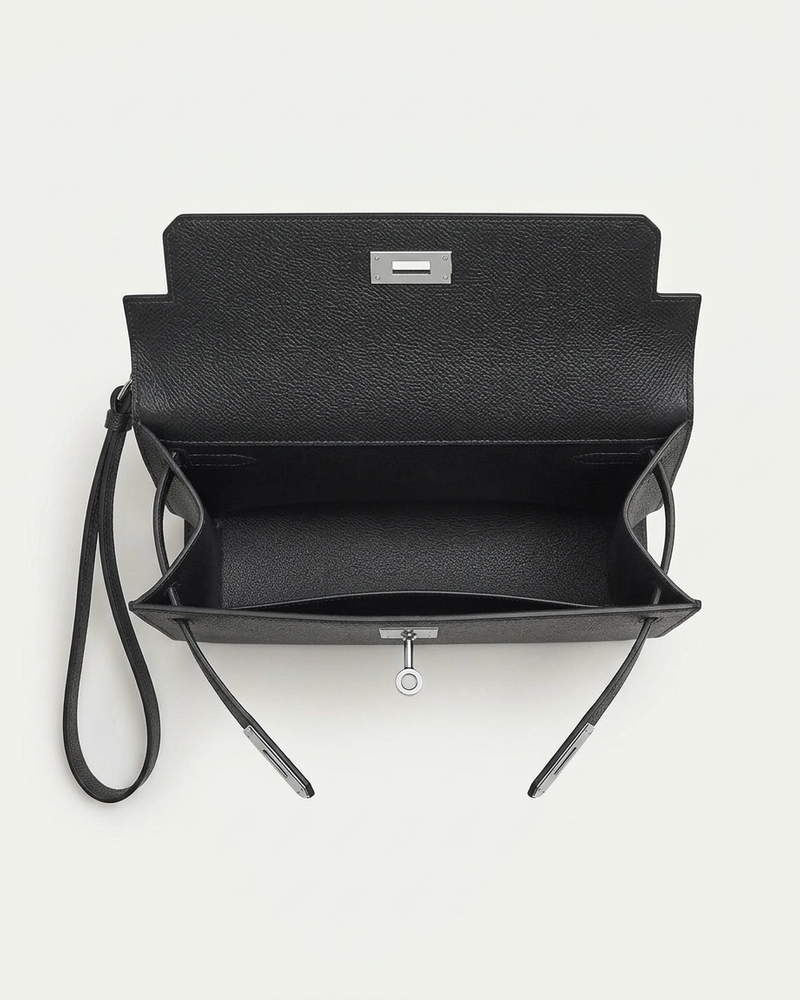 Paris Leather Pochette - Black
