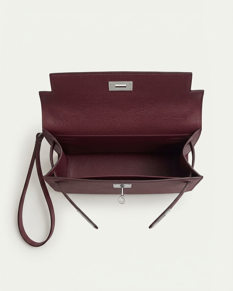 Paris Leather Pochette - Burgundy