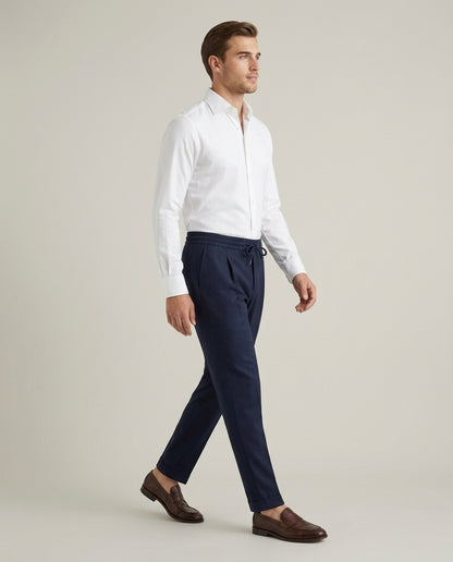 Linen Trousers Navy