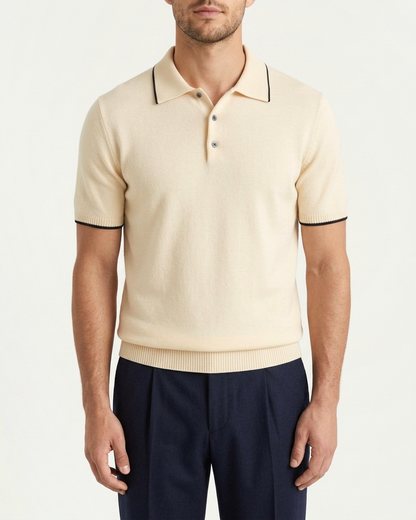 Florence Wool Knit Polo - Beige