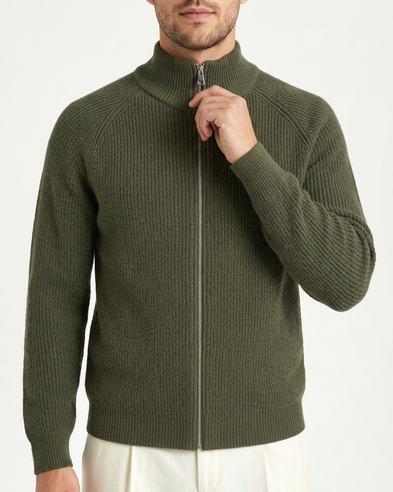Amalfi Zipper Vest - Olive