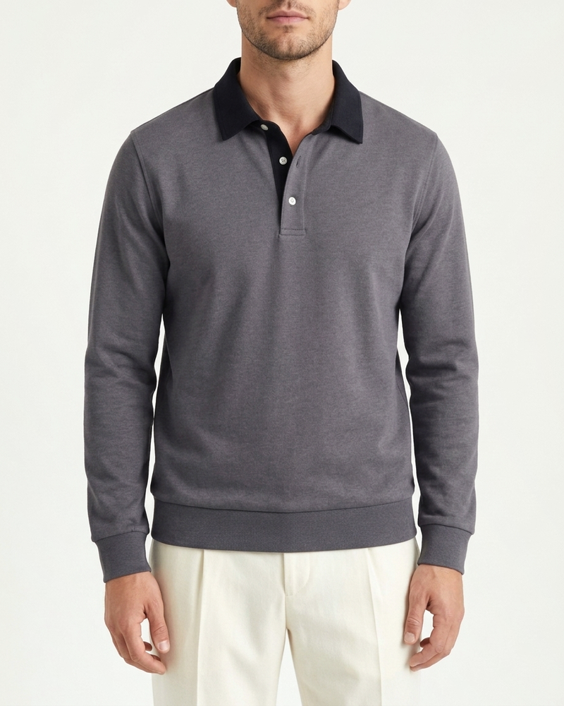 Athens Polo Knit - Grey