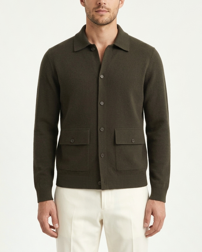 Lisbon Wool Cardigan - Olive