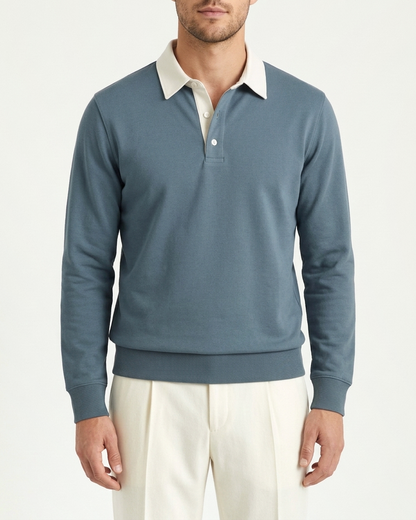 Athens Polo Knit - Cyan