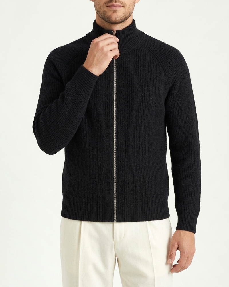 Amalfi Zipper Vest - Black