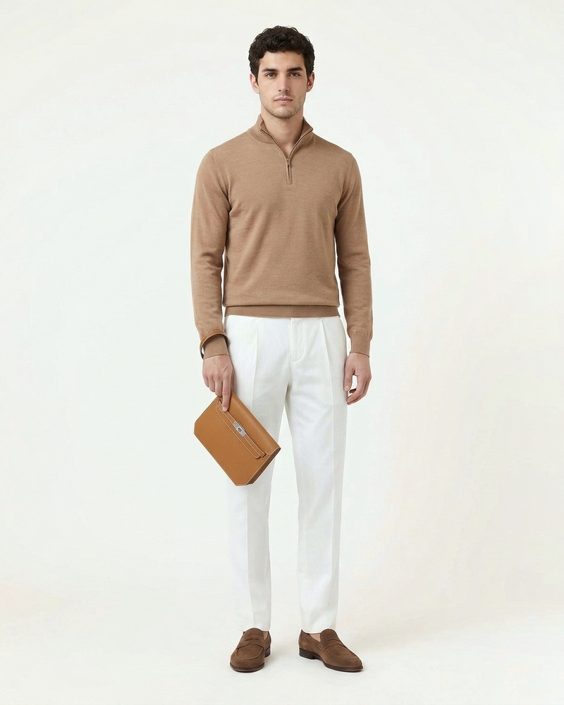 Paris Leather Pochette - Brown