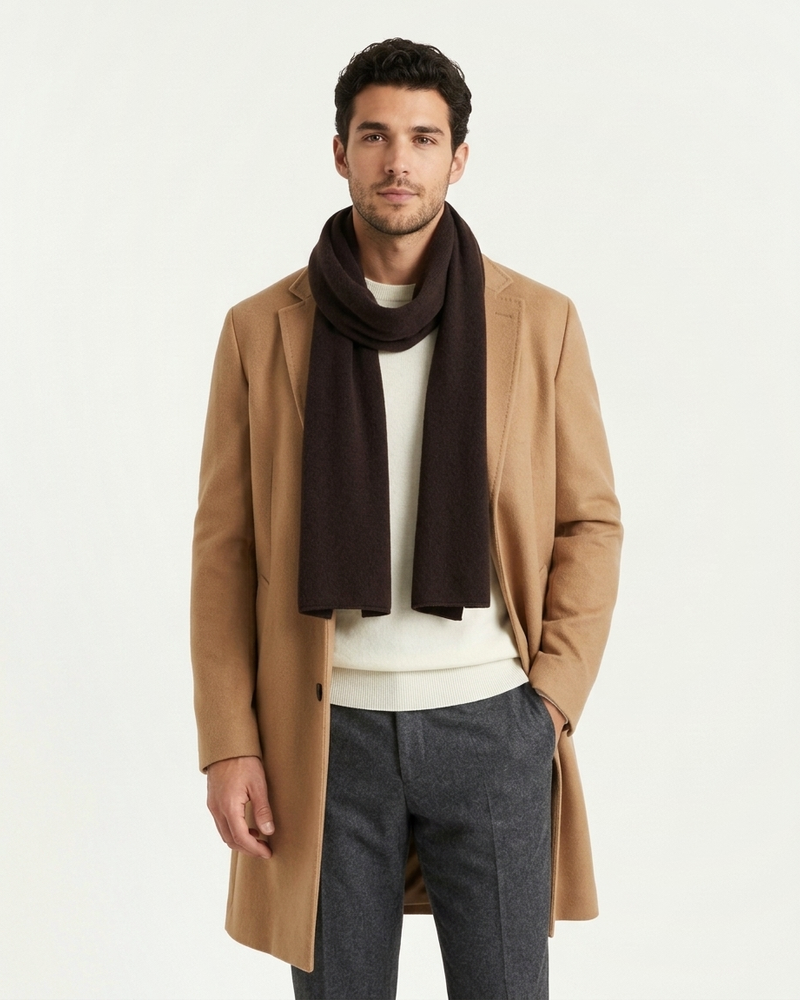 Lugano Cashmere Scarf - Dark Brown