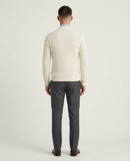 Paris Zipped Sweater - White