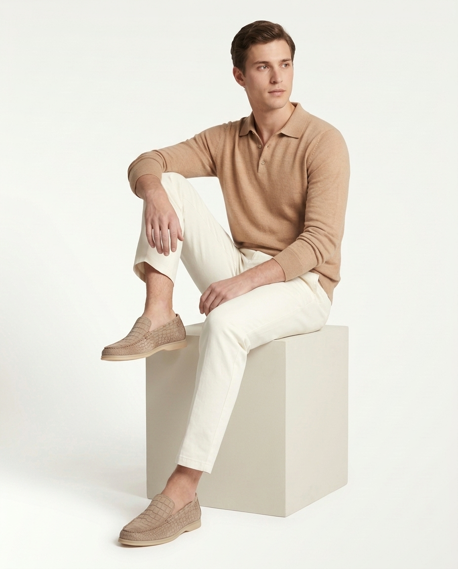 Croco Suede Loafer - Sand | LIMITED EDITION
