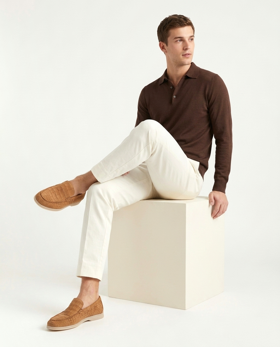 Croco Suede Loafer - Camel | LIMITED EDITION