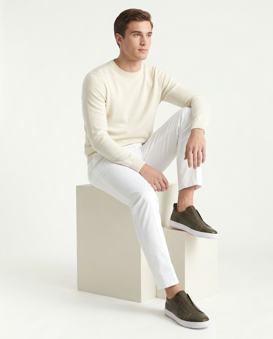 Croco St. Moritz Trainer - Olive