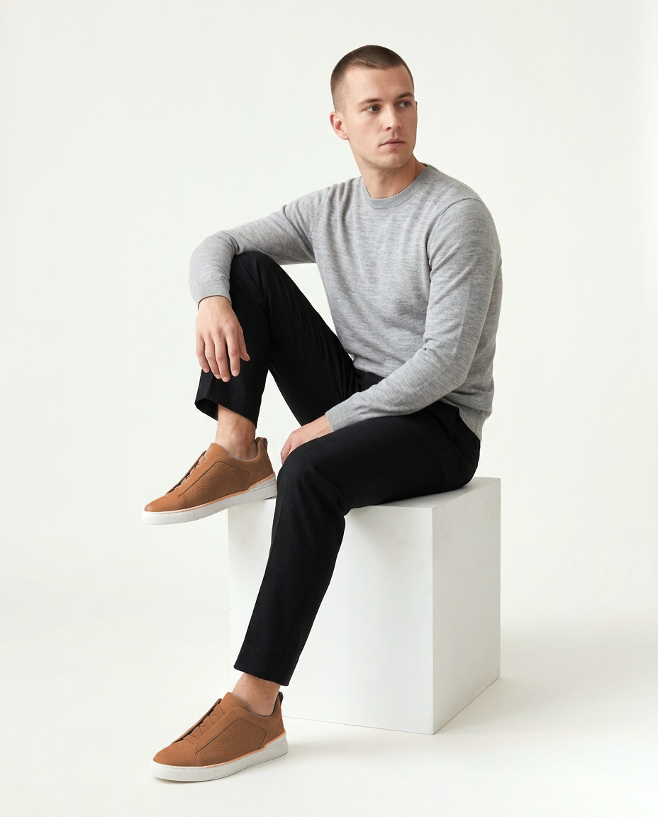 Croco St. Moritz Trainer 2.0 - Cognac