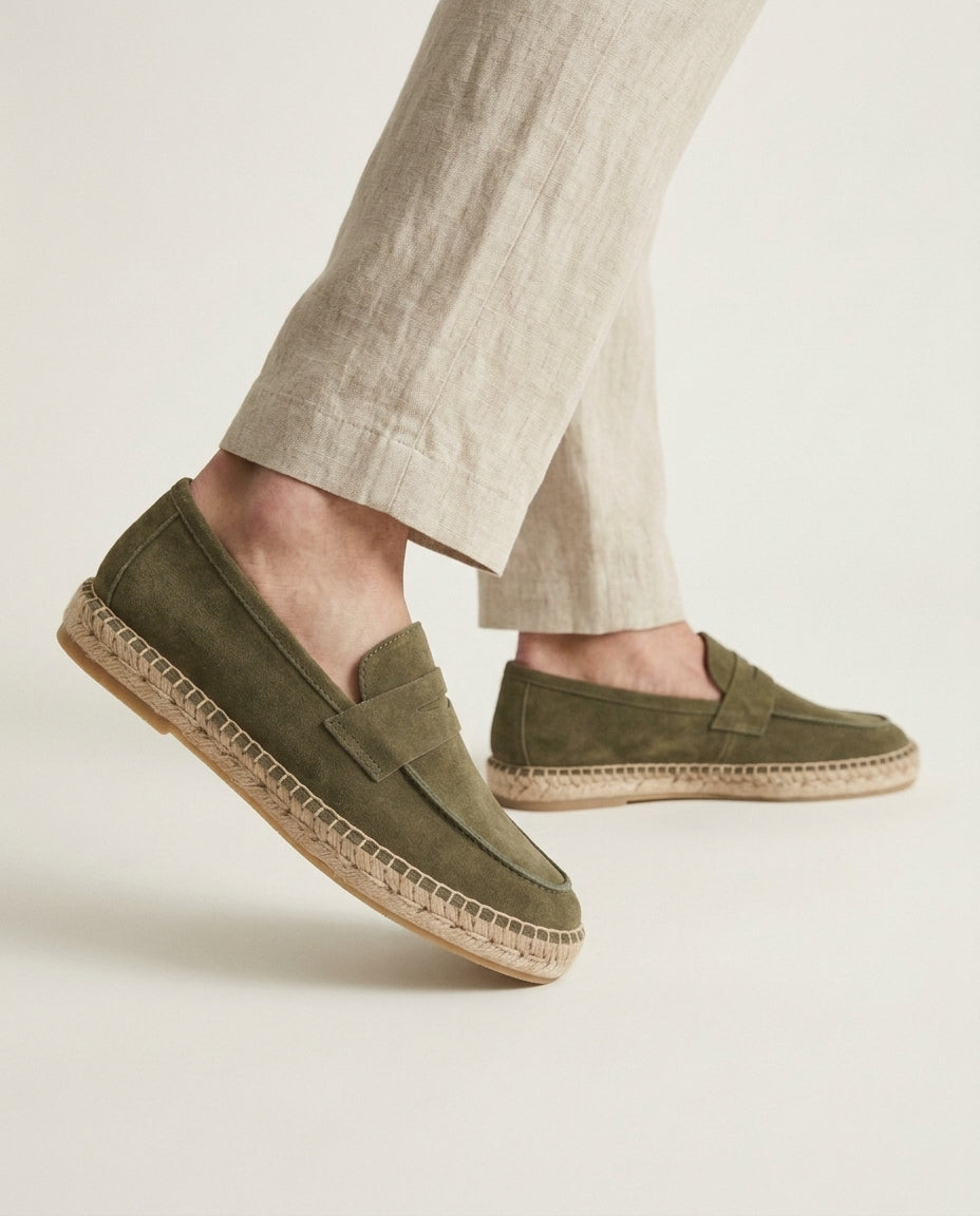 Olive Suède Riviera Espadrille