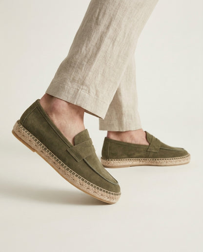 Olive Suède Riviera Espadrille
