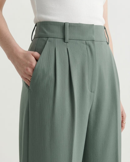 Vienna Wide-Leg Trousers - Green