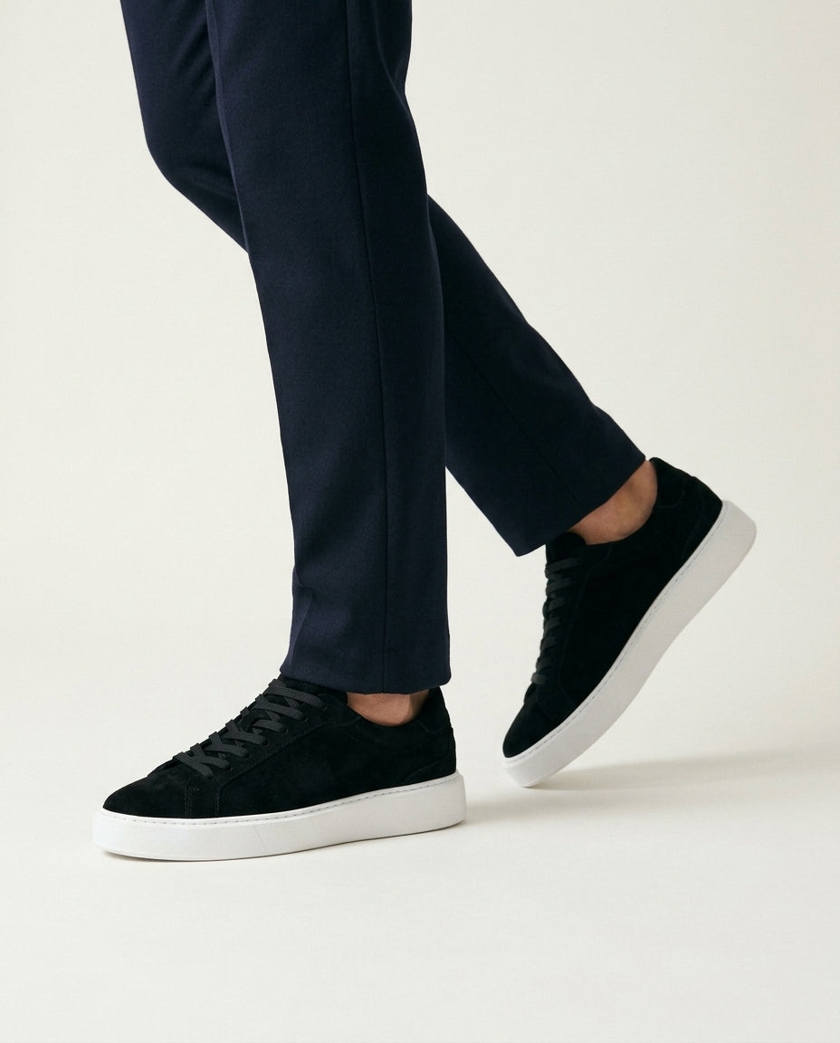 Boston Suede Trainer - Black