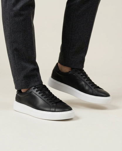 Boston Leather Trainer - Black
