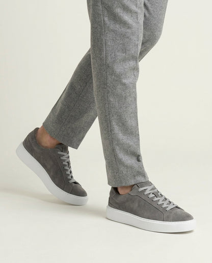 Boston Suede Trainer - Dark Grey