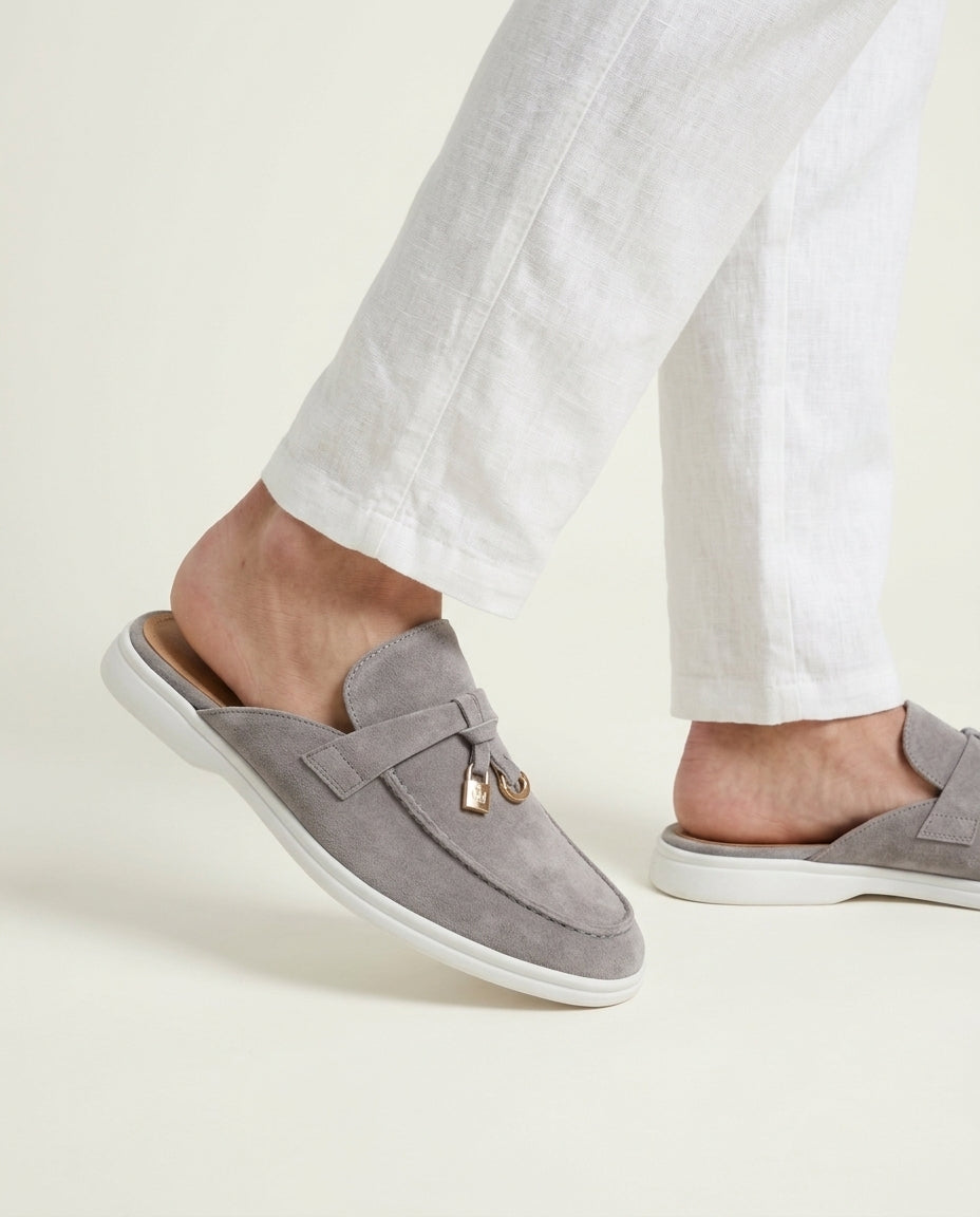 Light Grey Suède Mediterranean Mule
